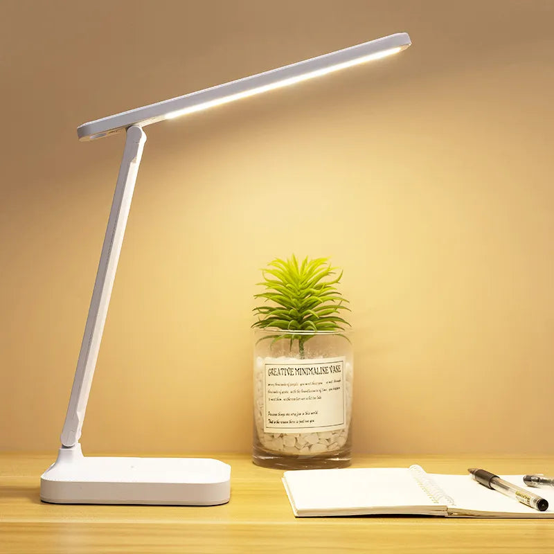 6000mAh genopladelig LED bordlampe USB 3 farver trinløs dæmpbar skrivebordslampe berøring foldbar øjenbeskyttende læse natlys