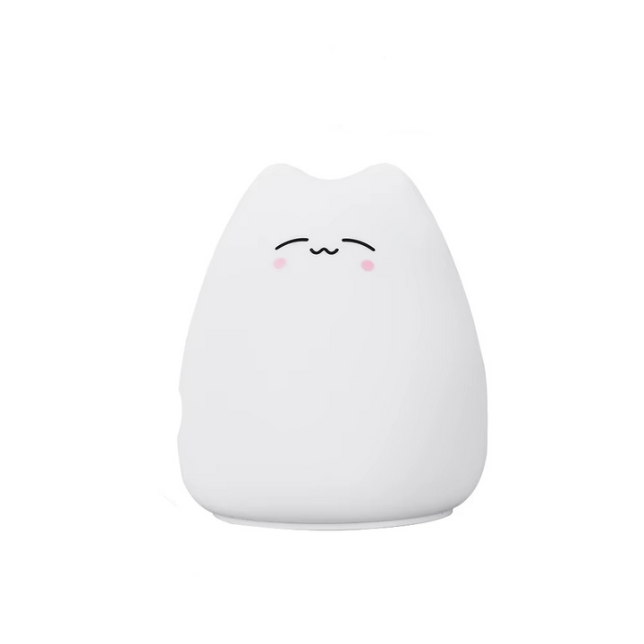 Charmerende Kat Silikone Nattelys med 7-farvet Touch Sensor