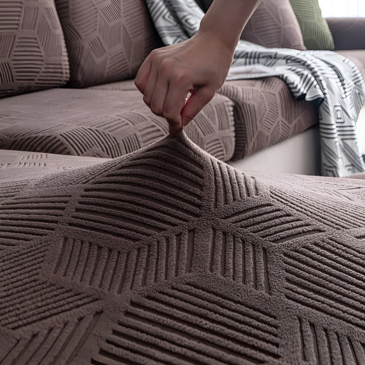 Jacquard Sofa Betræk med Geometrisk Mønster – Blødt &amp; Kæledyrsvenligt | Perfekt til Beskyttelse og Hygge i Boligen |