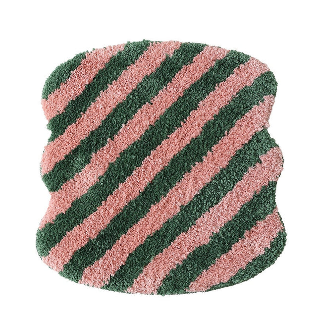 Quilted striped chair cushion