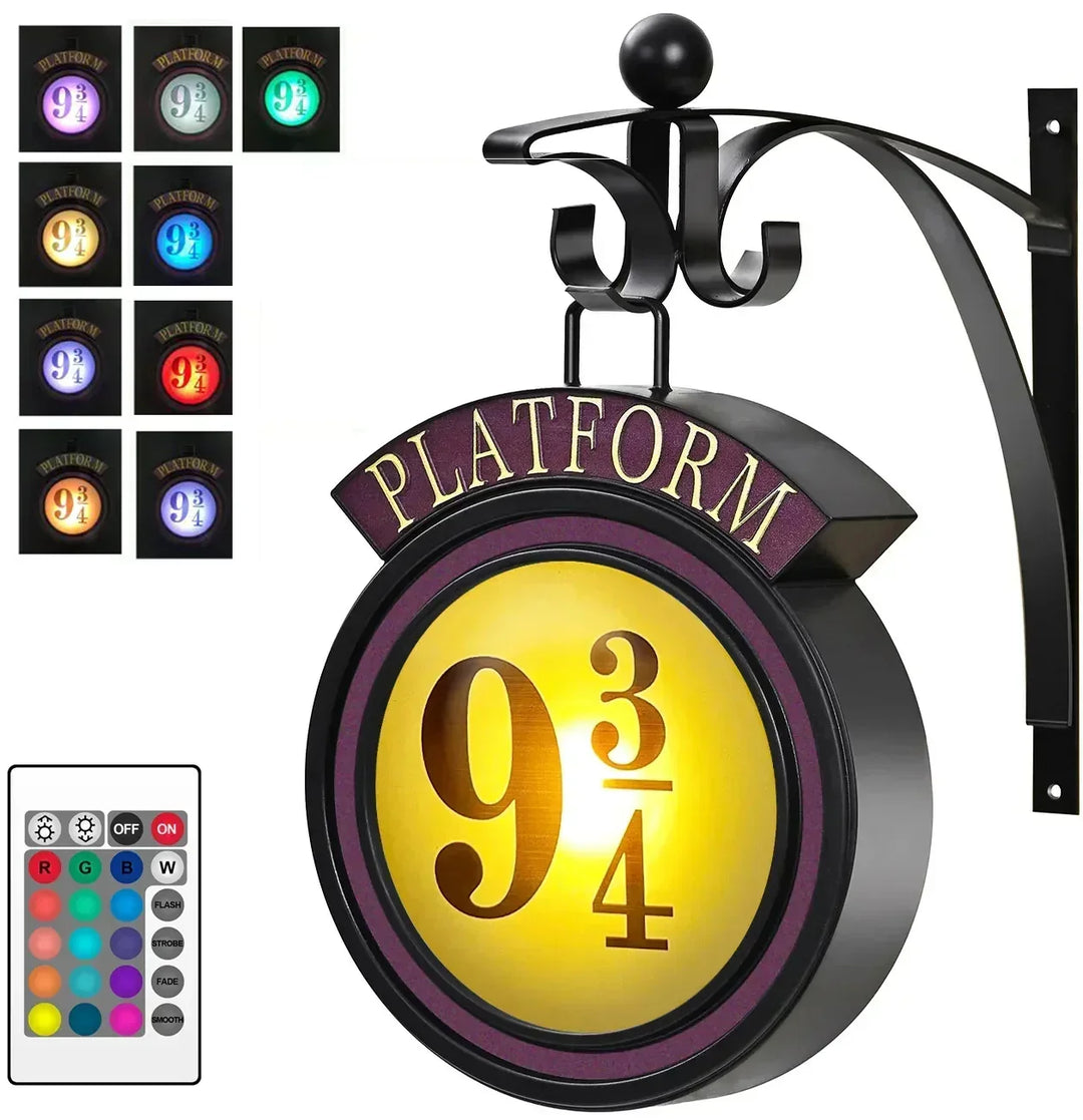 Harry Potter 9 3/4 Figur Natlampe LED Magiske Væglamper Platform Hogwarts 3D Lampe Harrys Værelsesindretning Børnefødselsdagsgave