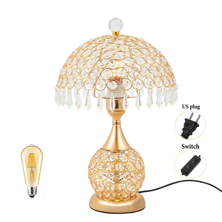 Moderne Krystal Luksus Dekorativ Natbordslampe