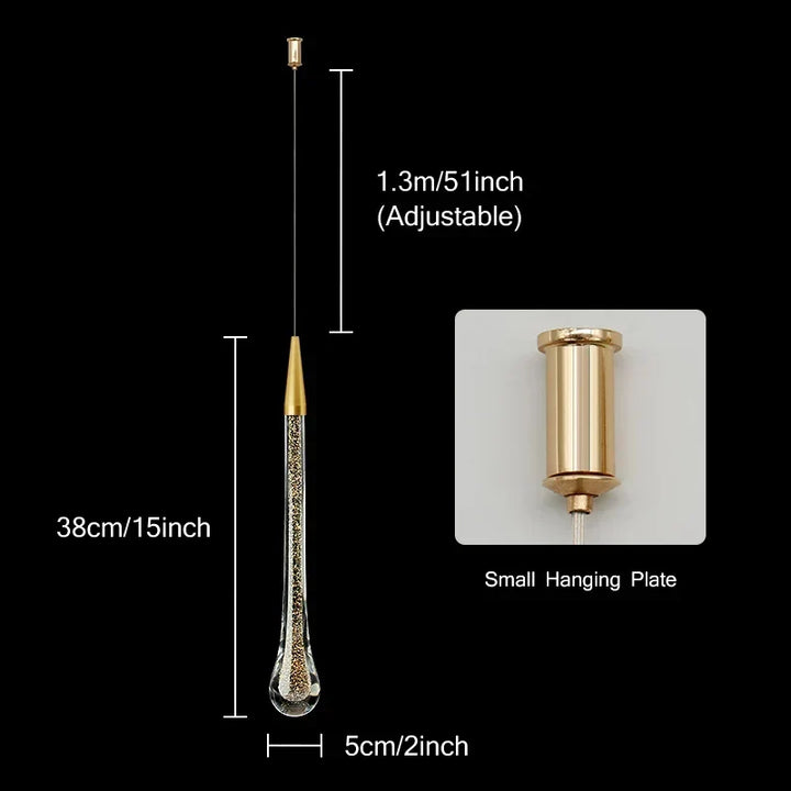 Krystal LED Pendellamper: Perfekt til Soveværelse, Spisestue, Bar - Vanddråbe Lysekrone, Trappe Lampe til Indretning