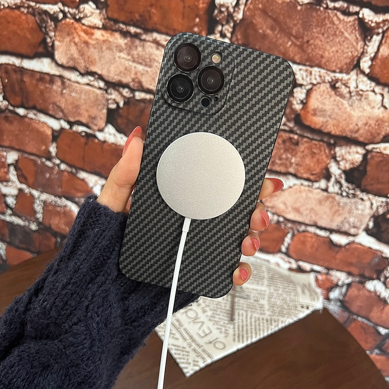 Carbon Fiber Magsafe Magnetisk iPhone Cover
