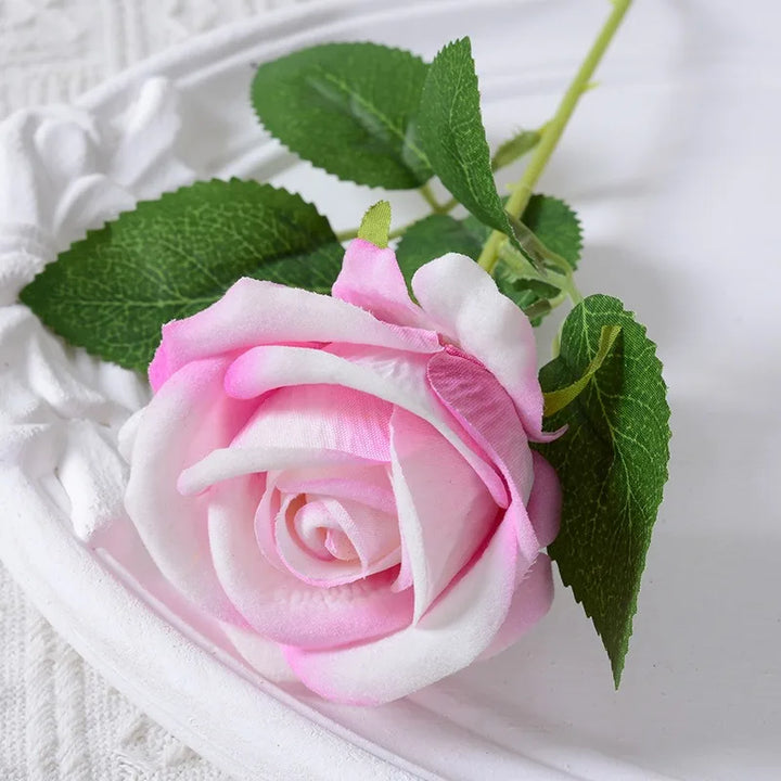 20 stk. Realistisk Velvet Silke Rose Bouquet