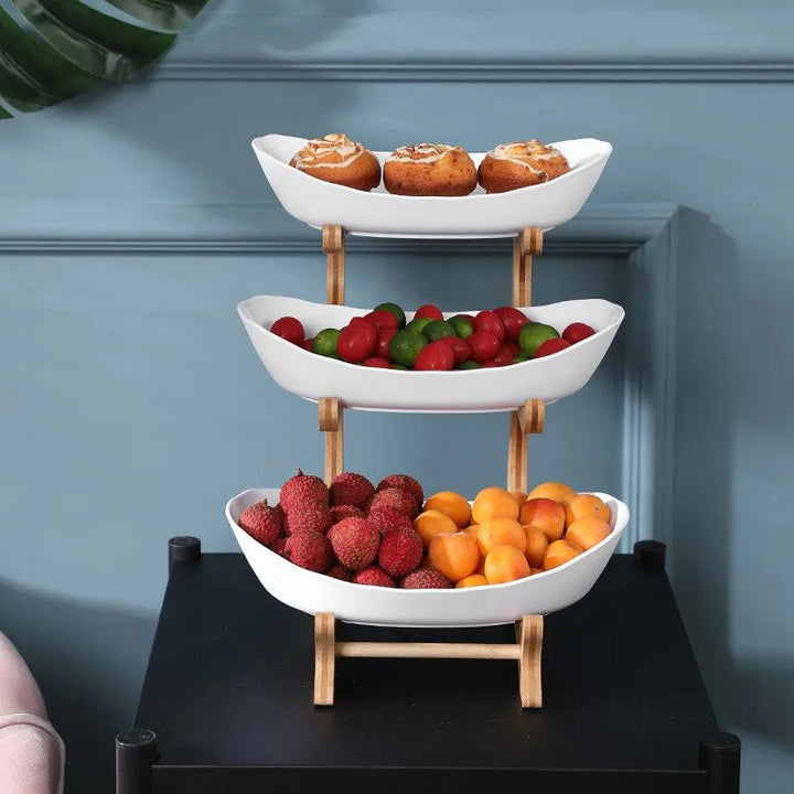 FruitTriad | Tre-niveau frugtskål lavet af plastik