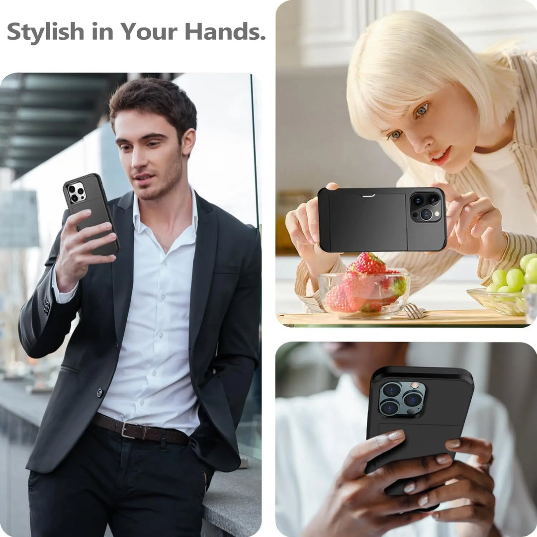 LuxShield iPhone Cover med Kort Holder | Slankt Design | Kortopbevaring | Beskyttelse &amp; Stil