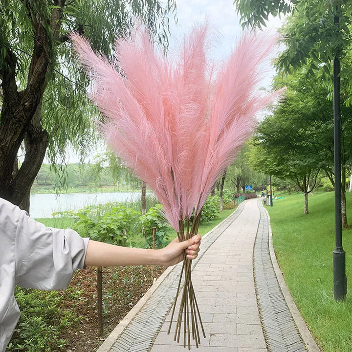 5 stk 100 cm Kunstig Pampas Græs Tørret Blomster Bouquet Bryllup Fest Dekoration Hjem Rum DIY Kunstige Planter Dekorationsmaterialer