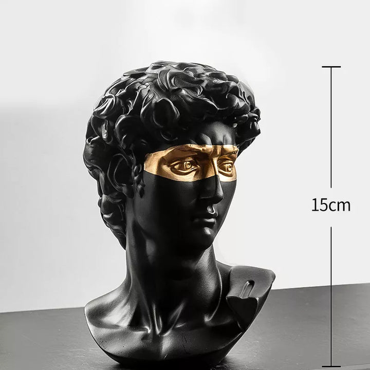 Statuer til dekoration, 15 cm, David, sofabord, hjemmedekoration, ornamenter, byste af et rum lavet af gips, hvid harpiks, dekorativ kunstskulptur
