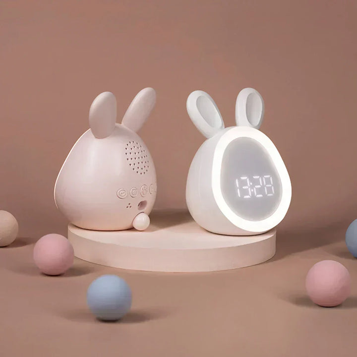 Digital LED Kanin Vækkeur med Nattelys