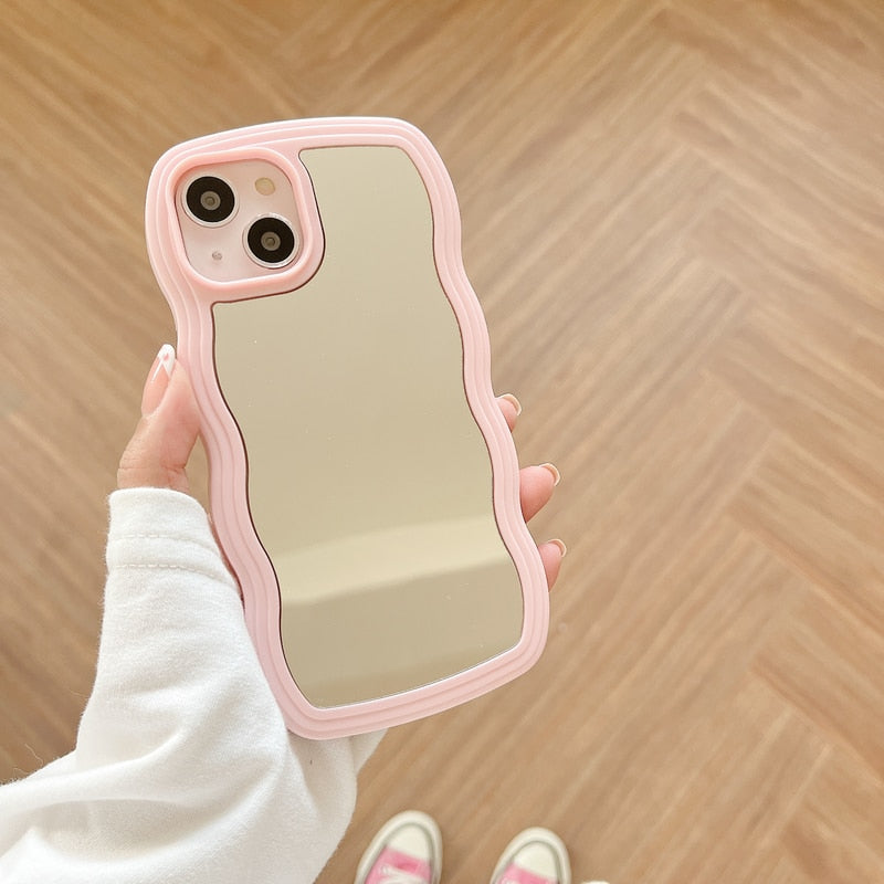 Bølget Makeup Spejl Telefon Cover