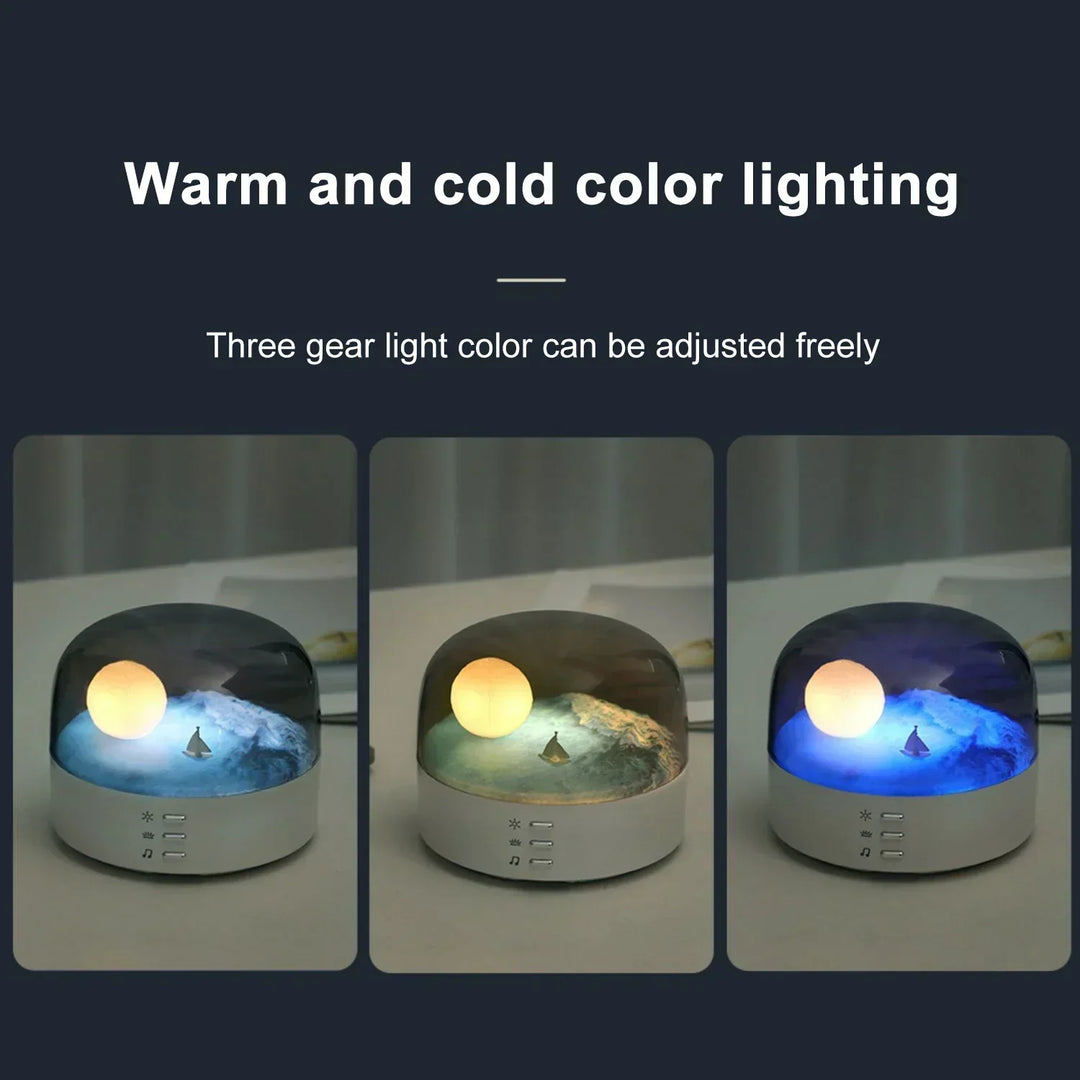 3D Mysterious Moon LED Natlys Højttaler |