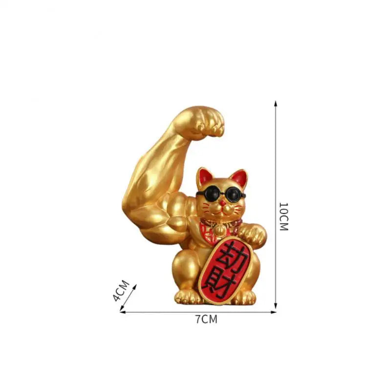 Stor hånd, lykkelig rigdom, viftende kat, guldfarvet viftende håndkat, hjemmeindretning, velkomment viftende kat, skulptur, statue, dekoration, bilornament, gave til butikker