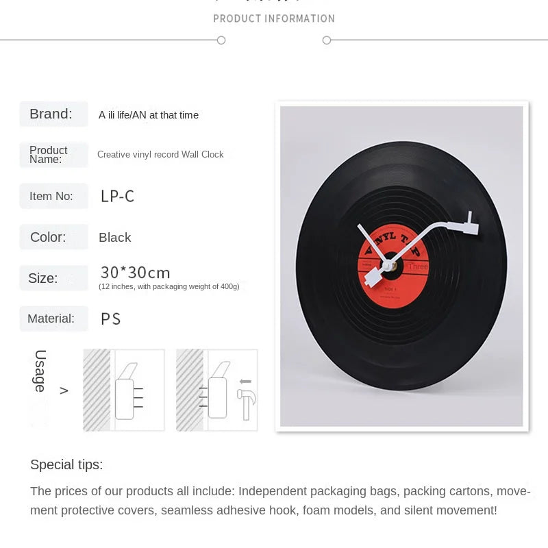 Musik Vinyl Plade Vægur