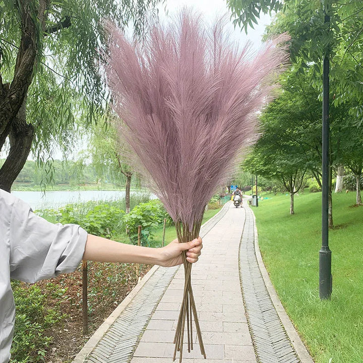 5 stk 100 cm Kunstig Pampas Græs Tørret Blomster Bouquet Bryllup Fest Dekoration Hjem Rum DIY Kunstige Planter Dekorationsmaterialer