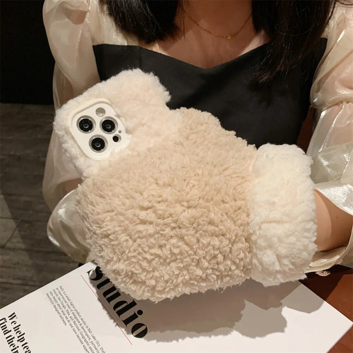 Fluffy Fur iPhone Cover Handske