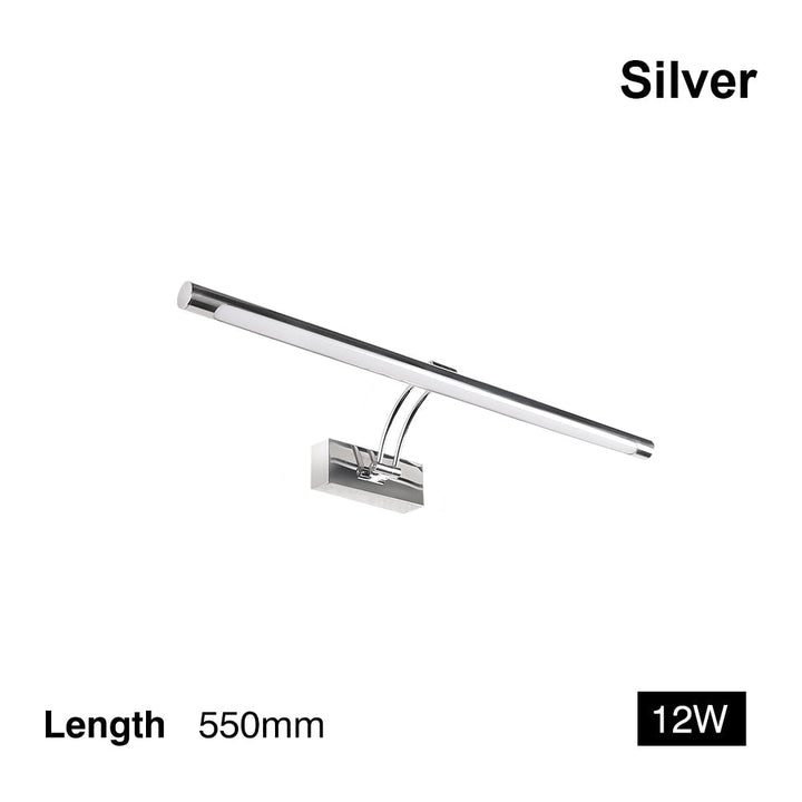 80-100cm LED væglampe - Moderne sort/sølv væglampe til badeværelset, indvendigt monteret billedlys