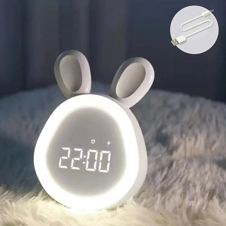 WakkerKonijn – Børne vækkeur med LED natlys og legende kanin design