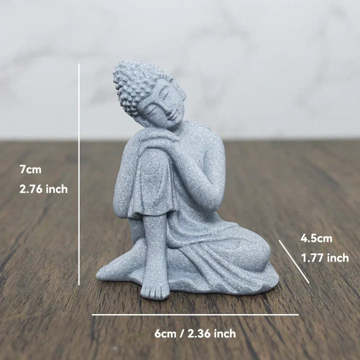 Buddha Sten Statue Lille Buddhister Tibetansk Buddhisme Figurer Zen Have Ornament Meditation Hjem Akvarium Dekoration