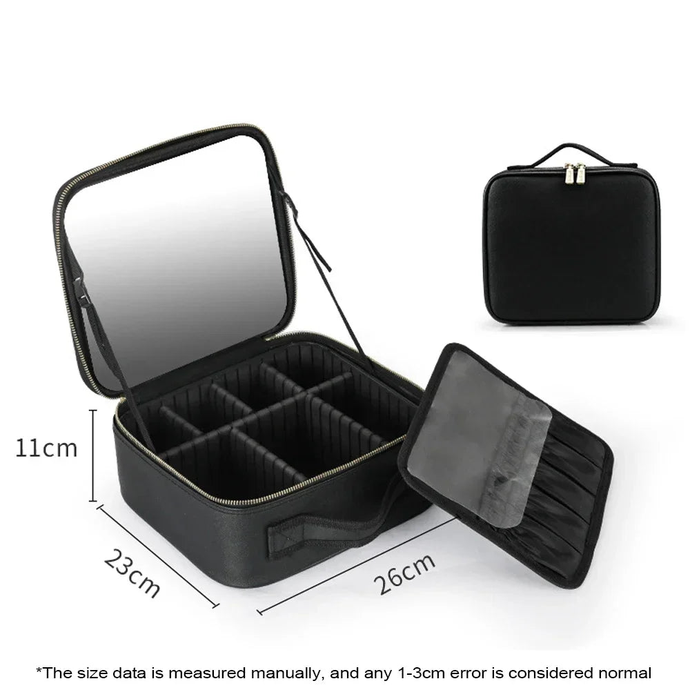 LED Spejl Rejse Makeup Organizer Taske