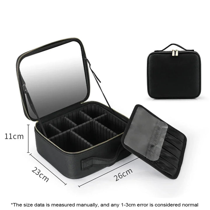 LED Spejl Rejse Makeup Organizer Taske