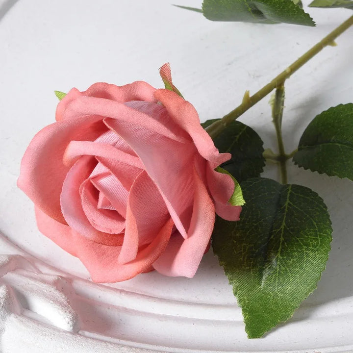 20 stk. Realistisk Velvet Silke Rose Bouquet