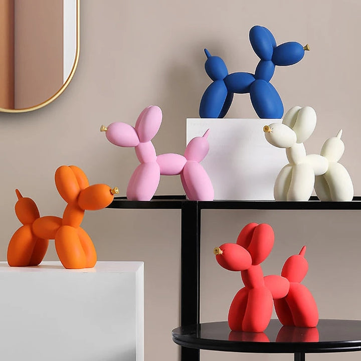 Luksuriøs boligindretning, ballonhund dekoration, kontorbord tilbehør, dyreindretning, moderne populær kunst, nordiske statuer