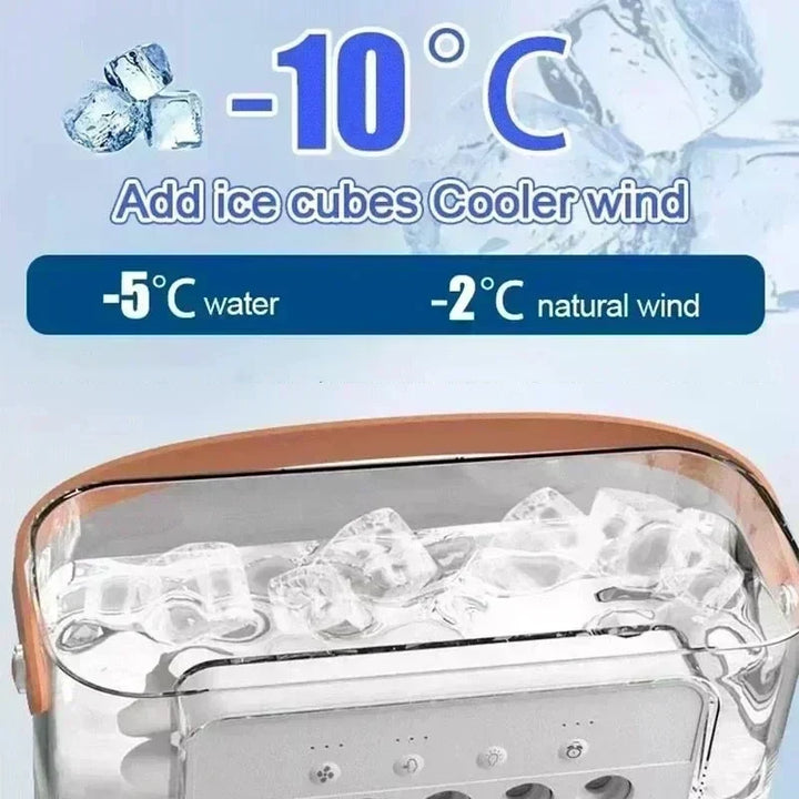 3-i-1 Mini Air Cooler Fan – Bærbar Husholdningsklimaanlæg med LED Natlys, Luftfugter og Justerbar Luft til Hjem &amp; Kontor |