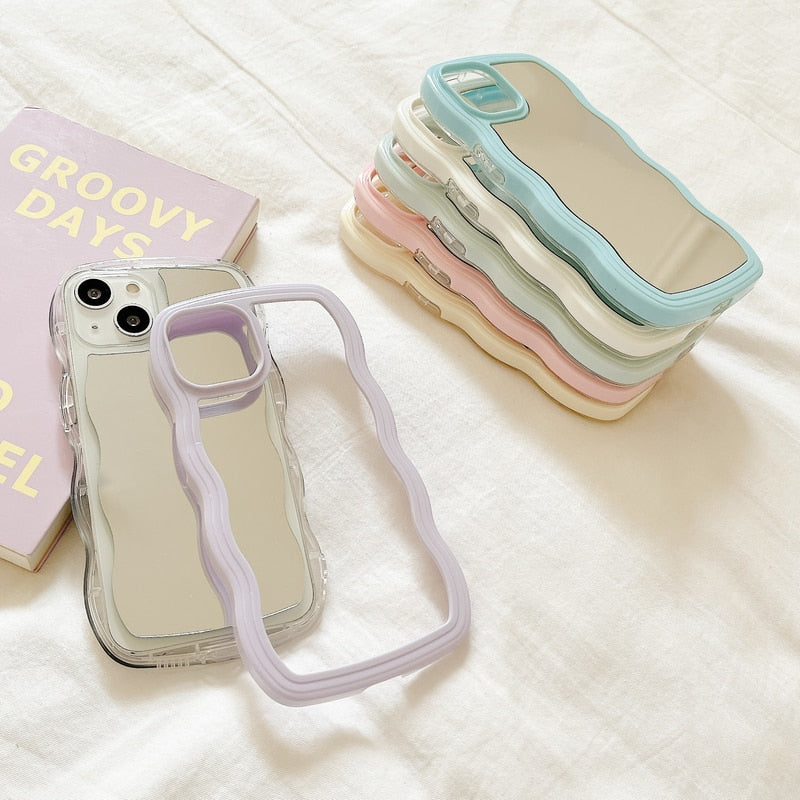 Bølget Makeup Spejl Telefon Cover