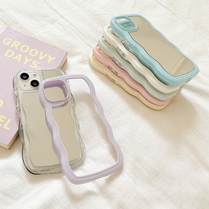 Bølget Makeup Spejl Telefon Cover