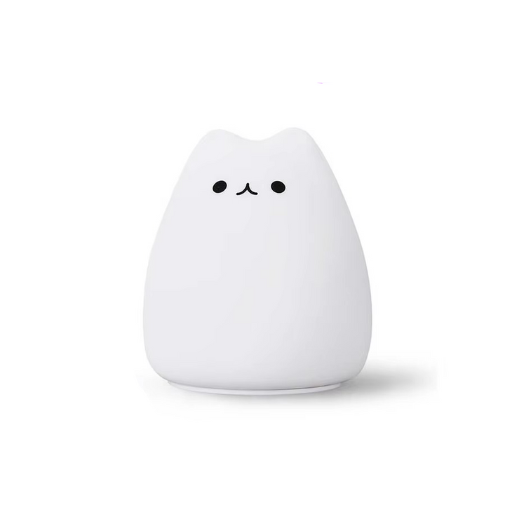 Charmerende Kat Silikone Nattelys med 7-farvet Touch Sensor