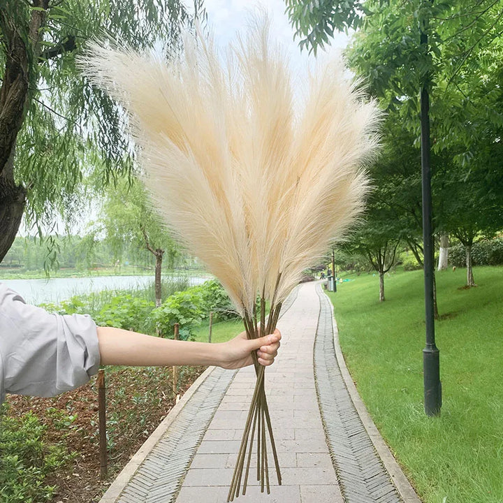 5 stk 100 cm Kunstig Pampas Græs Tørret Blomster Bouquet Bryllup Fest Dekoration Hjem Rum DIY Kunstige Planter Dekorationsmaterialer