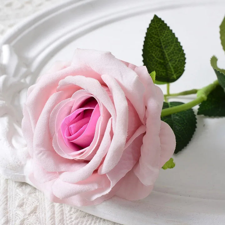 20 stk. Realistisk Velvet Silke Rose Bouquet