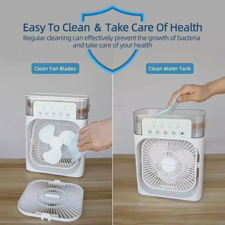3 i 1 Ventilator Air Conditioner Husholdning Lille Air Cooler LED Natlys Bærbar Luftfugter Luftjusteringsventilator Kontor Hjem Ventilator Ny |