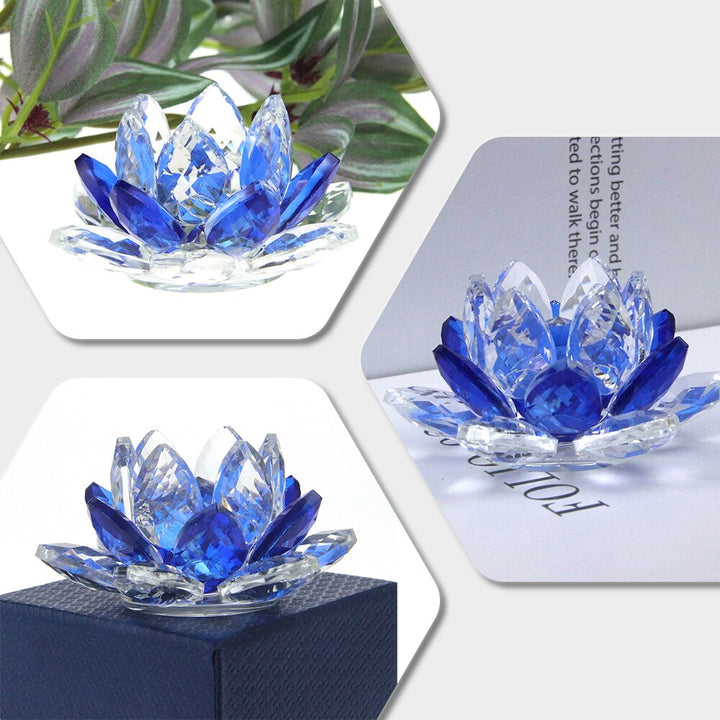 Krystal Lotus Blomst Håndlavet Glas Papirvægt Hjem Deko Ornamenter Figurer Hjem Bryllup Fest Dekoration Gaver Souvenir