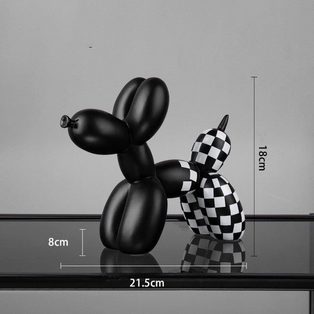Luksuriøs boligindretning, ballonhund dekoration, kontorbord tilbehør, dyreindretning, moderne populær kunst, nordiske statuer