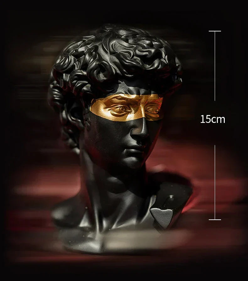 Statuer til dekoration, 15 cm, David, sofabord, hjemmedekoration, ornamenter, byste af et rum lavet af gips, hvid harpiks, dekorativ kunstskulptur