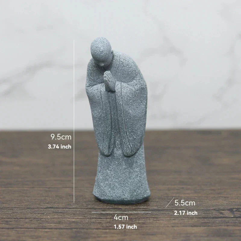 Buddha Sten Statue Lille Buddhister Tibetansk Buddhisme Figurer Zen Have Ornament Meditation Hjem Akvarium Dekoration