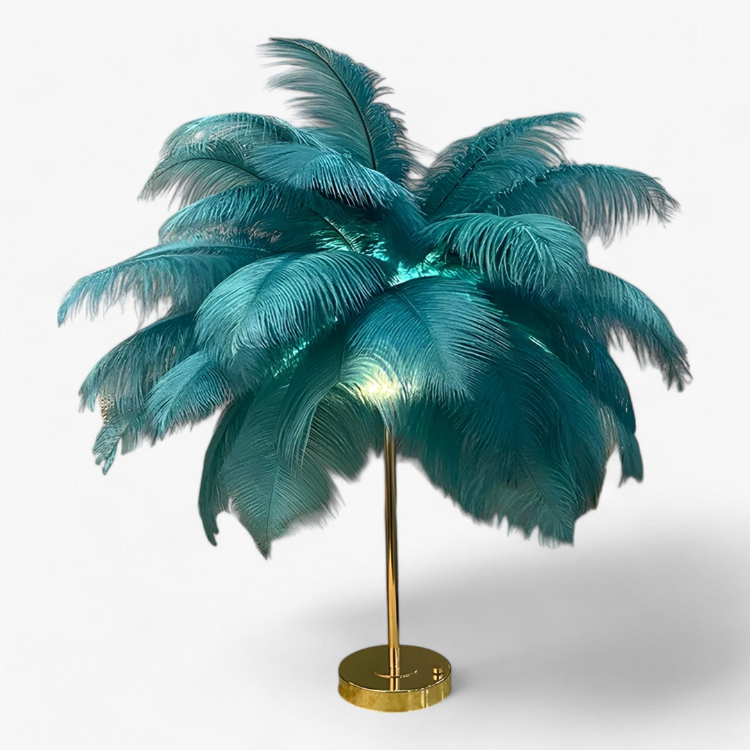 FeatherGlow | Bordlampe med berøringskontrol - LED med fjer til bryllupper og rummelig dekoration
