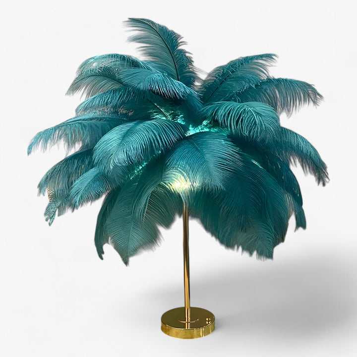 FeatherGlow | Bordlampe med berøringskontrol - LED med fjer til bryllupper og rummelig dekoration