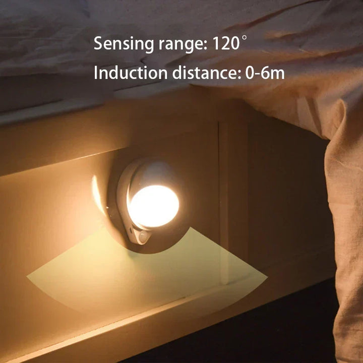 Intelligent LED Natlys GlowMate 360 | 360° Rotérbar | Bevægelsessensor | USB Genopladelig