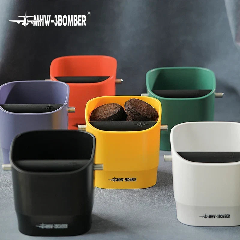 0.9–1.2 l Espresso knock box, aftagelig knock bar og skridsikker base, firkantet kaffegrumsaffald, barista skrivebordsaccessories
