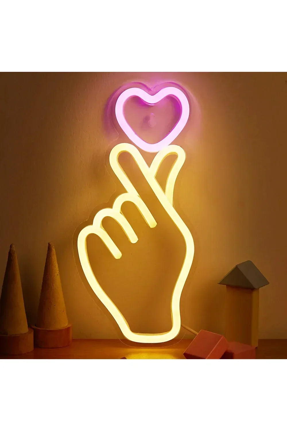 Hånd Hjerte LED Neon