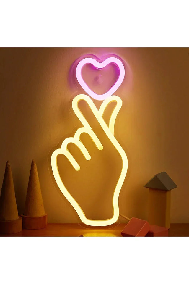 Hånd Hjerte LED Neon