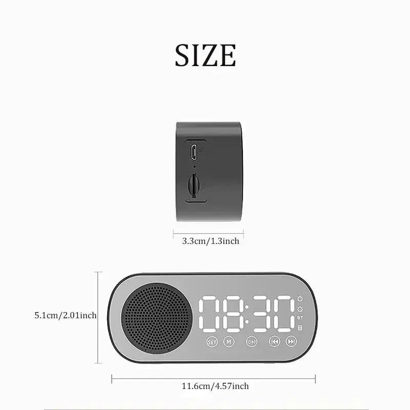 Digital Vækkeur med Bluetooth Højttaler &amp; FM Radio