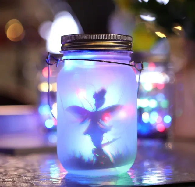 Glas Fe Lampe - Solenergi Mason Jar Lanterne, IP65 Vandtæt Udendørs Hængelys