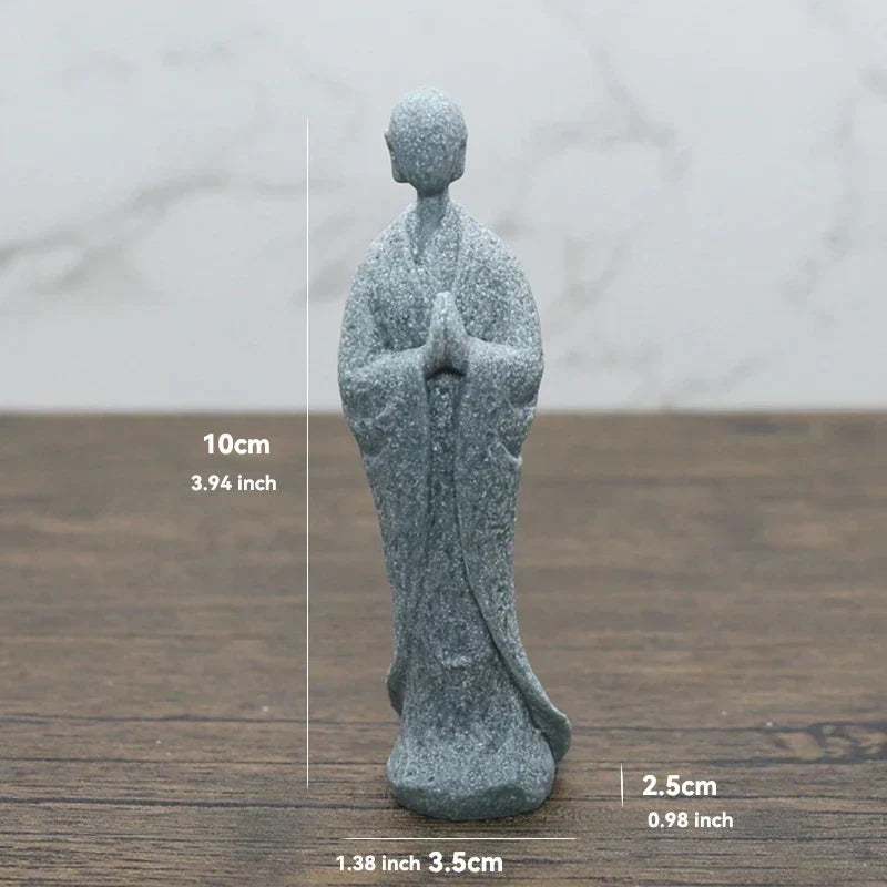 Buddha Sten Statue Lille Buddhister Tibetansk Buddhisme Figurer Zen Have Ornament Meditation Hjem Akvarium Dekoration