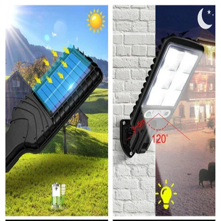 Solvæglys med Bevægelsessensor | Have- og Gadebelysning | LED Solbelysning - DoorLed