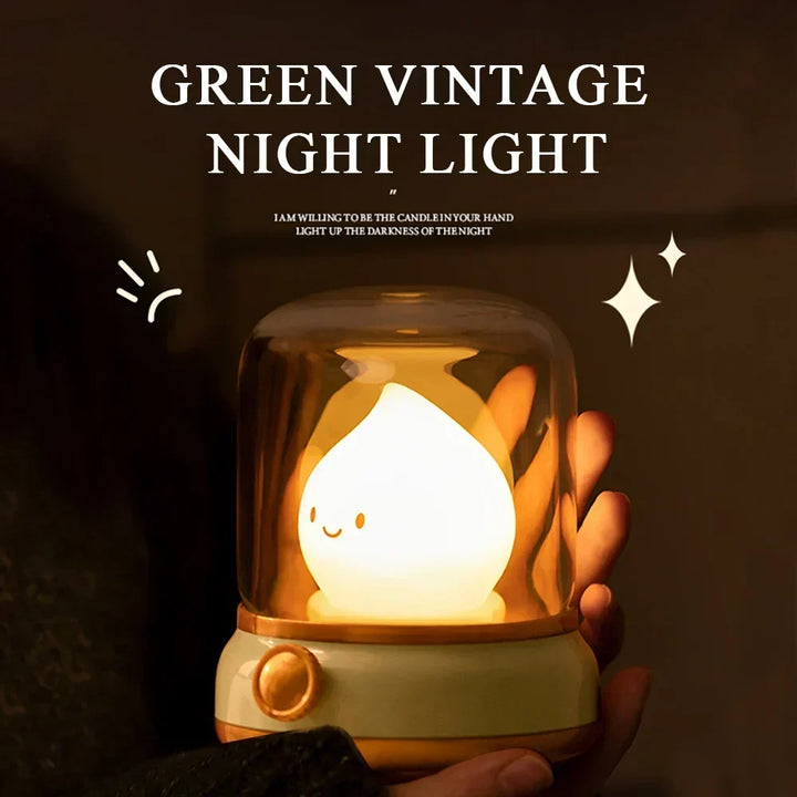 LumiFlame LED Nattelys | Retro Oliedesign | USB Genopladelig | Varm Stemningslys