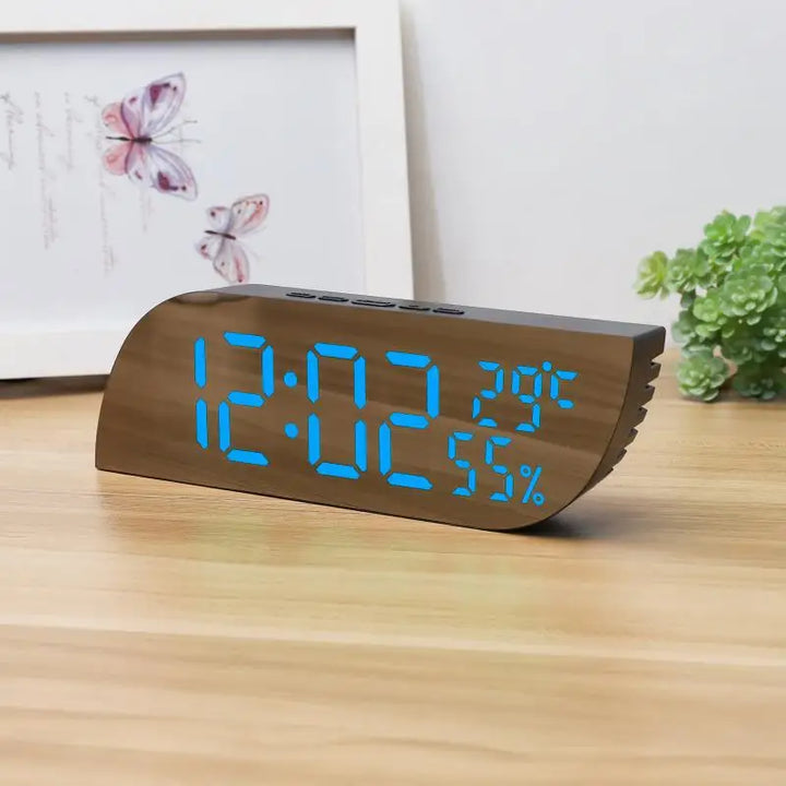 LED Digital Vækkeur med Dobbelt Display &amp; Ubegrænset Snooze